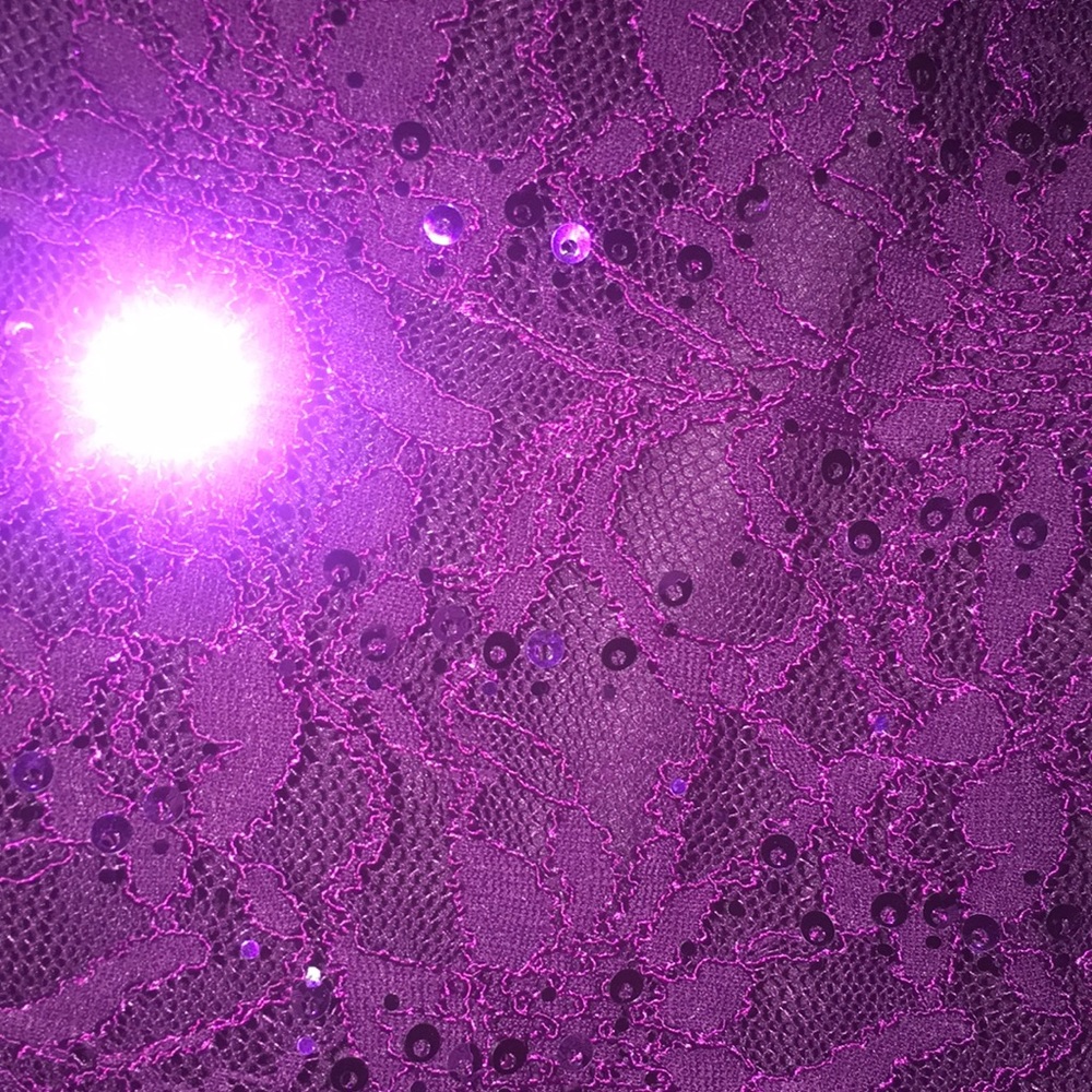 Purple off should sequin lace homecoming dress - Picture 6 of 6